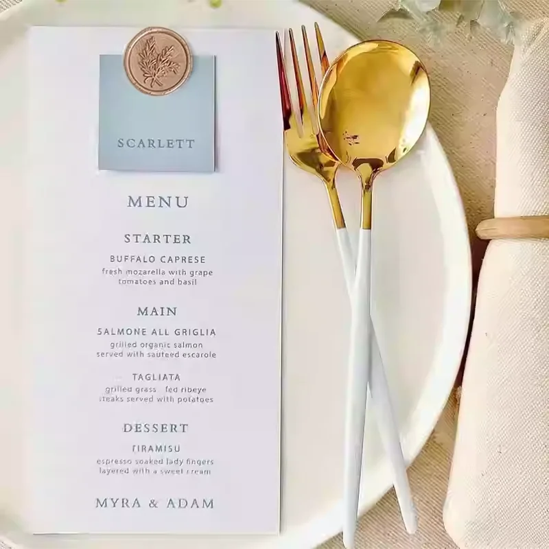 

Wedding Reception Menu Seat Thank You Card Western with guests individual Name Card Table Seating Card Customization 80pcs