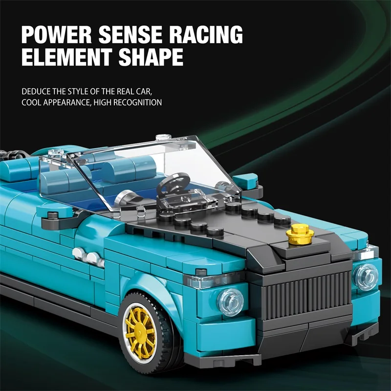 417PCS Retro Luxury Cars Model Building Blocks 1:24 Scale City Convertible Vehicle Car Model Bricks Kids DIY Toys Idea Gifts image 3