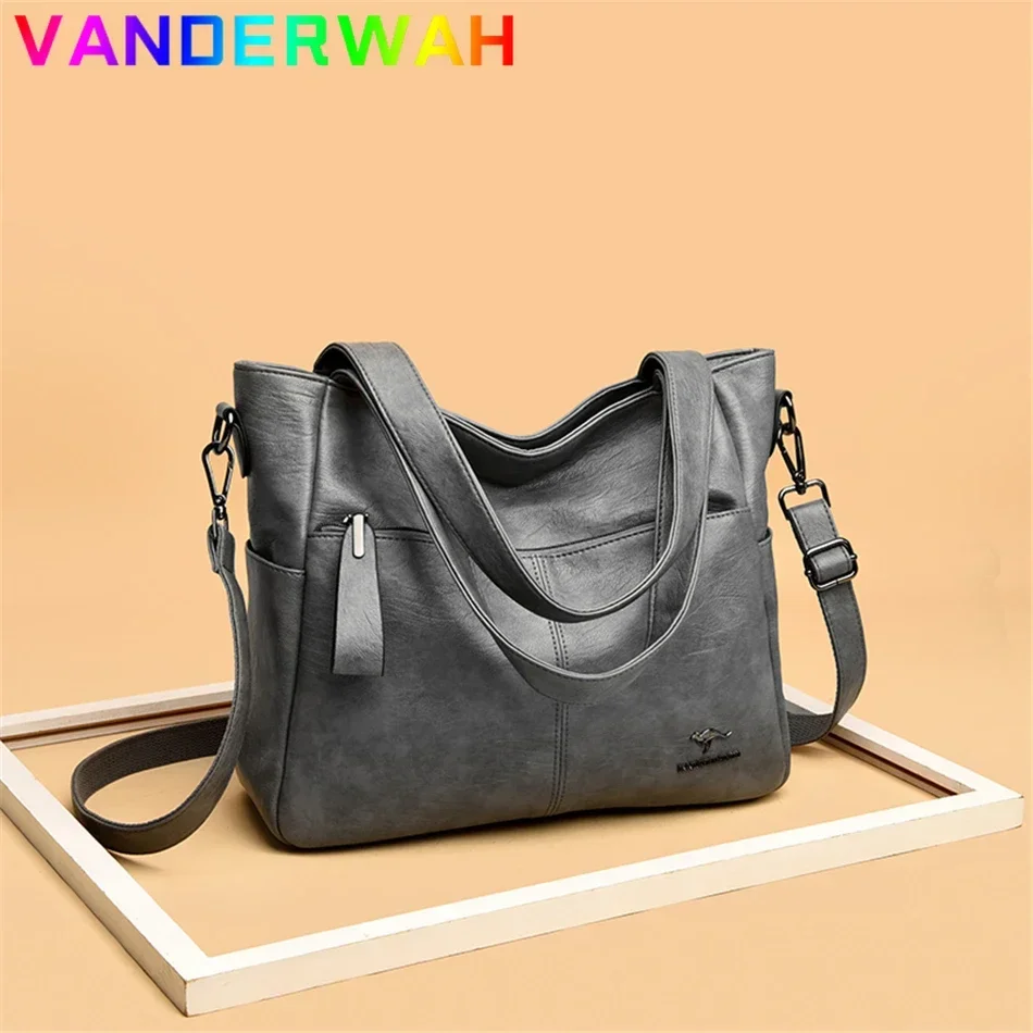 Quality Women\'s Leather Top Handle Bags Female Shoulder Sac Tote Shopper Bag Bolsa Feminina Luxury Designer Handbags for Woman