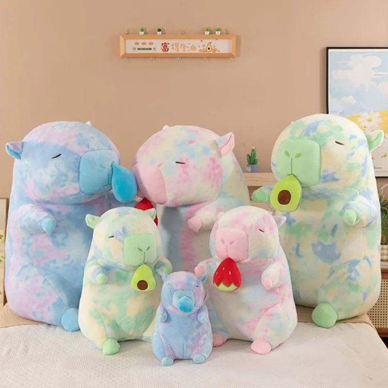 Peluche de Capibara en Varios Tamaños, Animal de Peluche Suave con Lindos Accesorios, Muñeco de Dibujos Animados Kawaii, Peluche de Moda, Regalo para el Hogar