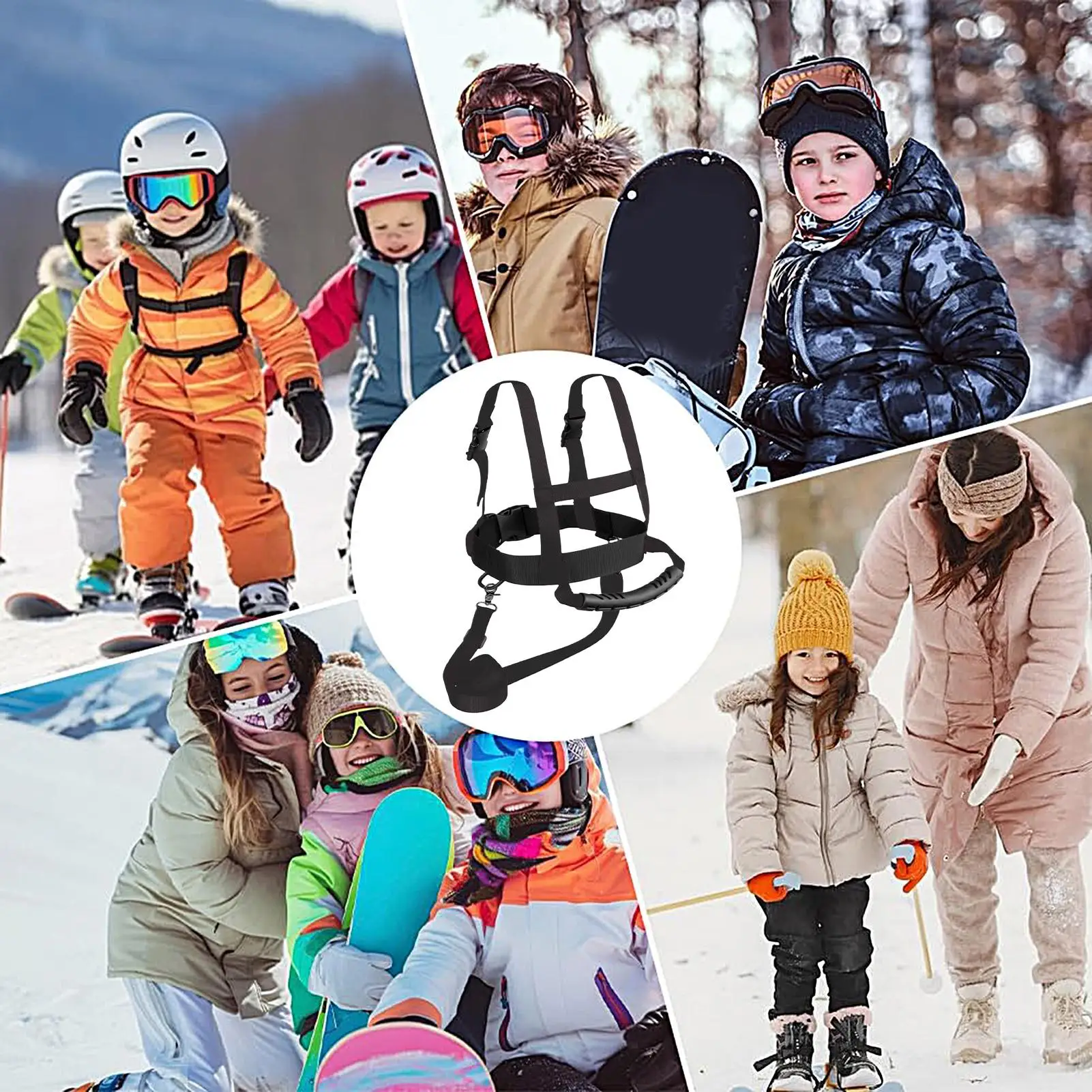 

Детский лыжный ремень безопасности, регулируемый тренировочный поводок, страховочный ремень для сноуборда, тренажер для сноубординга для семьи и друзей