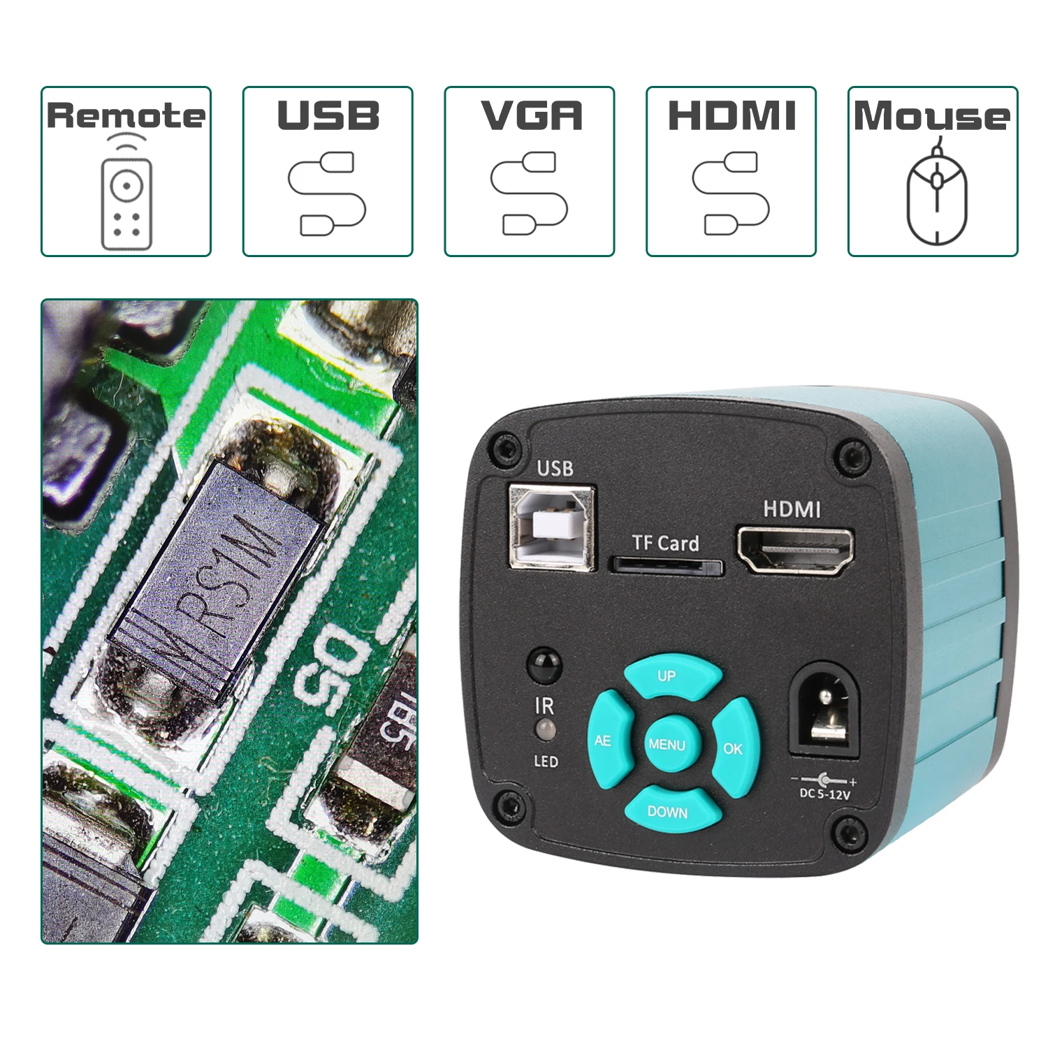 Imagem -04 - Yizhan-zoom Contínuo Microscópio Interno Câmera Digital 180x Solda de Montagem c Ferramentas de Reparação de Telefone Vídeo 4k Usb Hdmi Vga 180x