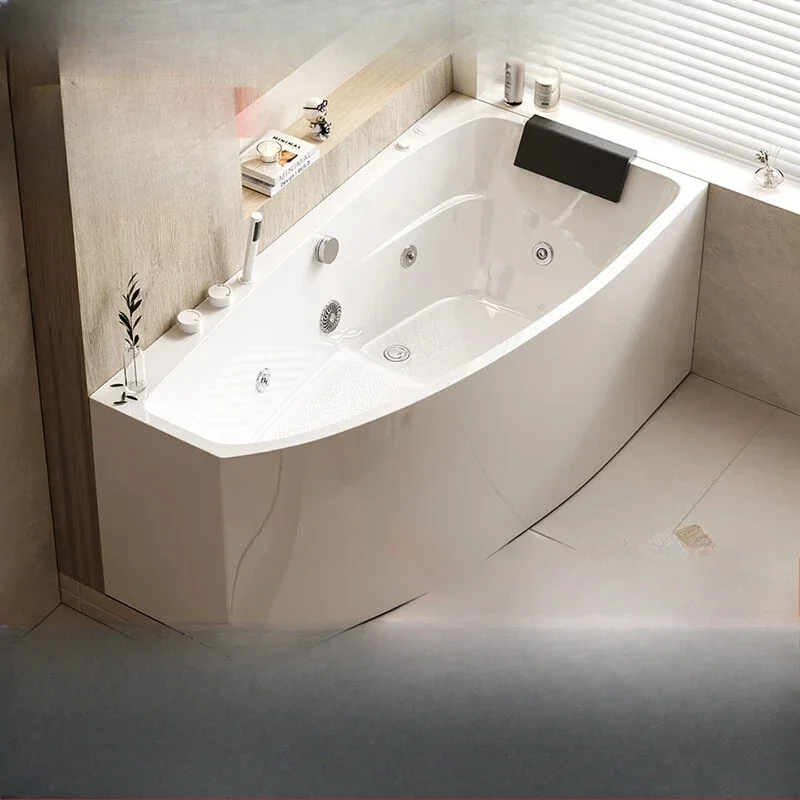 Japanese-style ordinary home bed and breakfast adult independent acrylic small apartment integrated bath massage curved bath,