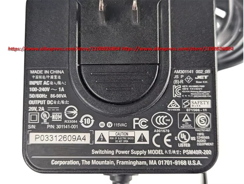 Genuine For BOSE Sounddock Digital Music System Portable Switching Power Supply PSM41R-200 PSM40R-200 AC Adapter Charger 20V 2A