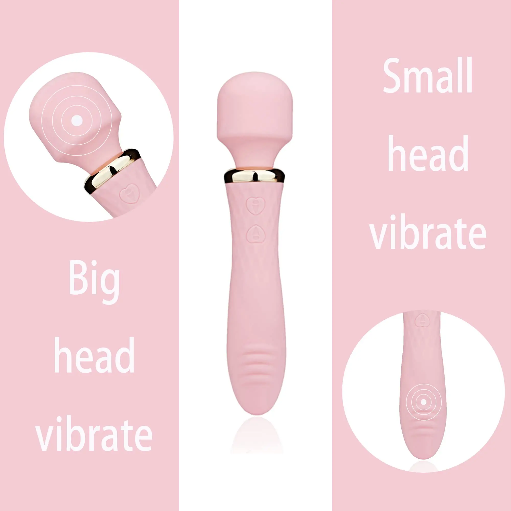 Persönliches Massage gerät, [Vibration an beiden Enden] wiederauf ladbarer wasserdichter und leiser tragbarer Stab vibrator, Akku-Stick