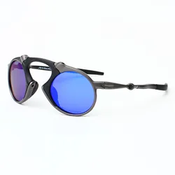 New Men's Retro Round Punk Polarized Sunglasses Fashion Trend Men's Y2K Outdoor Sports Cycling Zinc Alloy Driving Mirror UV400