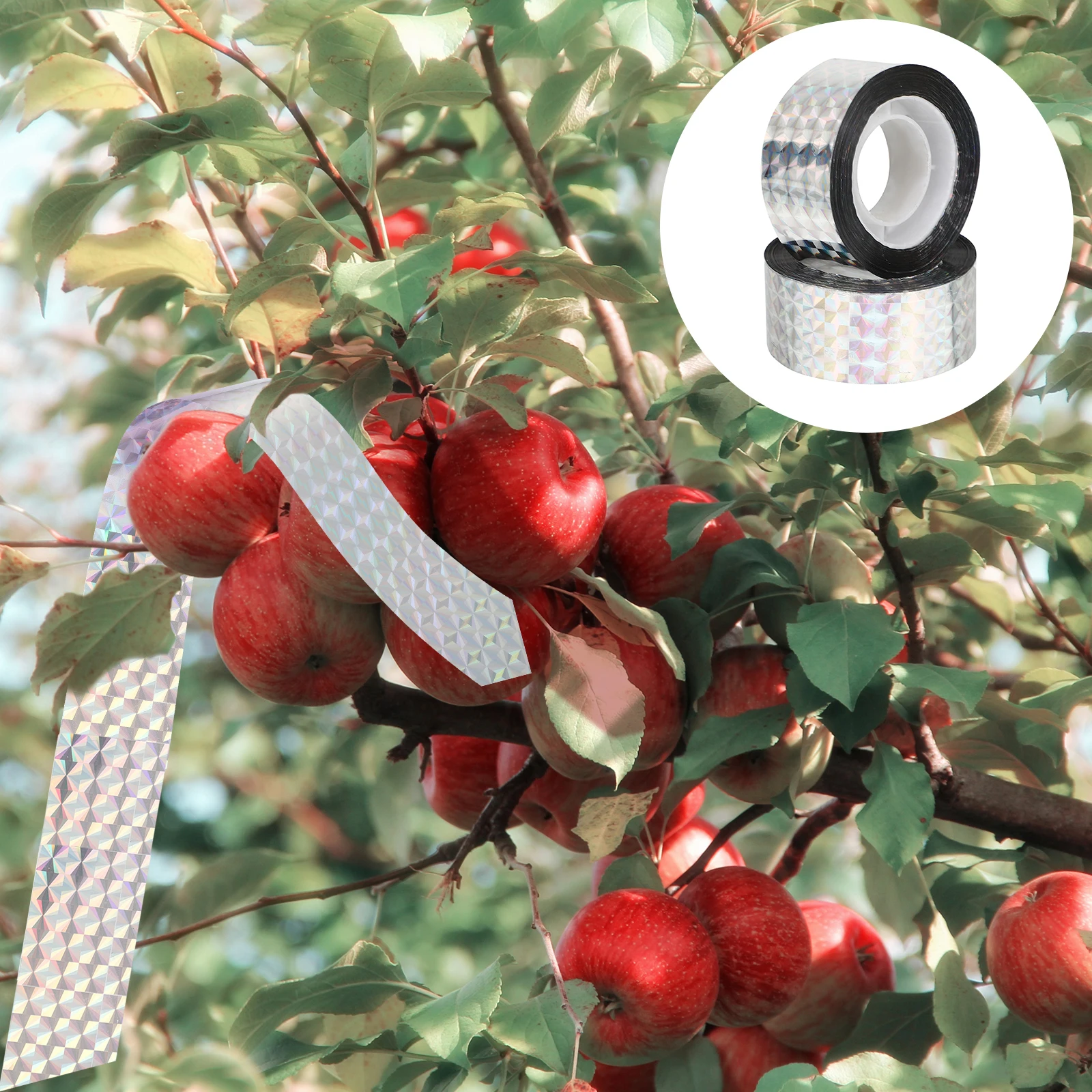 

2 Pcs Bird Repellent Ribbon Reflective Tape Double Sided Practical Pet Expeller Devices Garden Balcony Roof Airport Solution