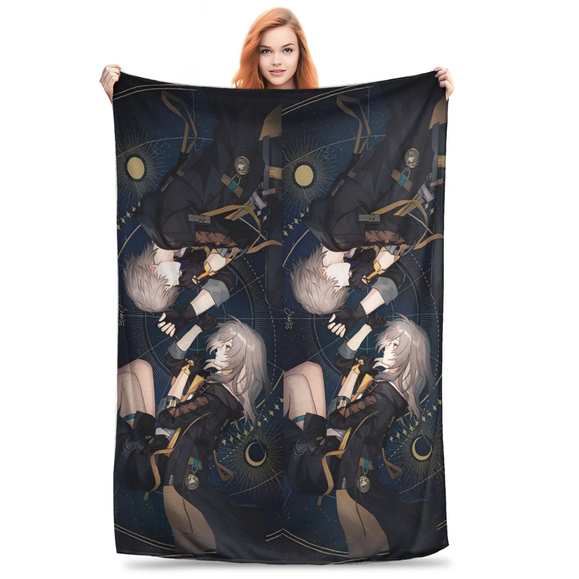 

Теплое мягкое одеяло Game Stars Rails Honkai для девочек и мальчиков, плюшевые постельные принадлежности, забавный диван-кровать, фланелевое покрывало, чехол для дивана-кровати