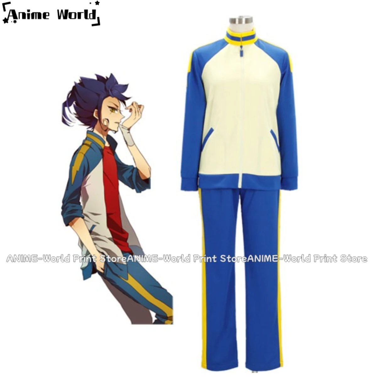 

《Custom Size》Anime Inazuma.Eleven.Go Raimon Soccer team Winter Uniform Cosplay Costume