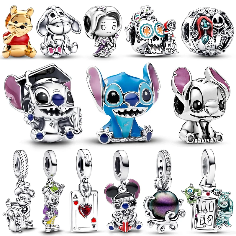 

Disney Stitch 925 Sterling Silver Charm - New, Fits Bracelet/Bangle/Necklace, Women's Luxury DIY Jewelry, Fine Gift Beads
