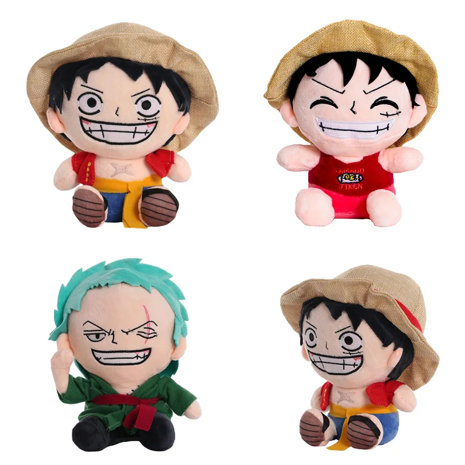 One Piece 20-22cm Original Plush Toys Cartoon Figure Luffy Chopper Ace Roronoa Zoro Cute Stuffed Dolls Kids Xmas Gifts