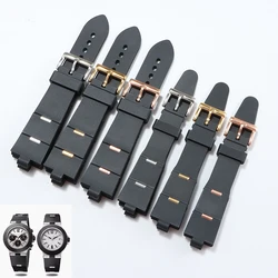 BRETA 22*8mm 24*8mm convex silicone strap for Bulgari DIAGONO  Men Women Soft Comfortable Waterproof Watchbands Rubber 22*7MM