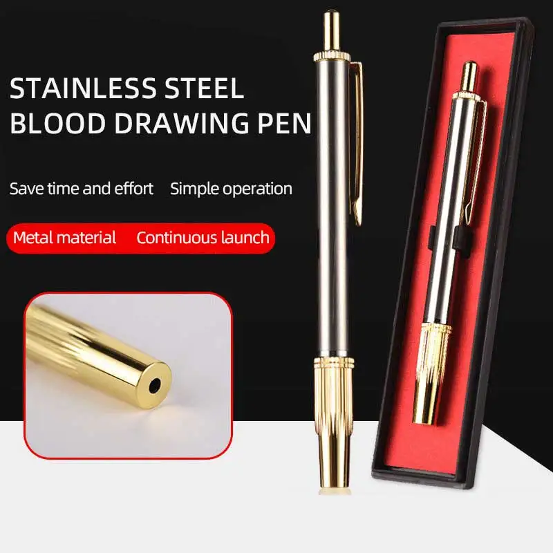 Blood Collection Pen, Stainless Steel Blood Leakage Device, Continuous Puncture Guidance