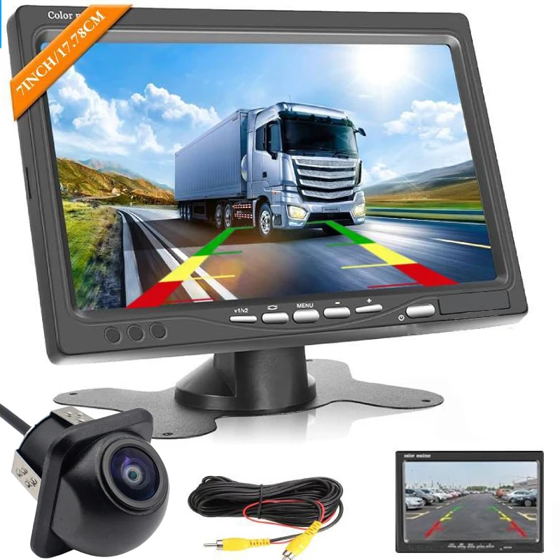 7inch TFT LCD Display, Rearview Camera, Car Monitor, Universal Model Compatible with Sedans, SUVs, Vans, and Trucks