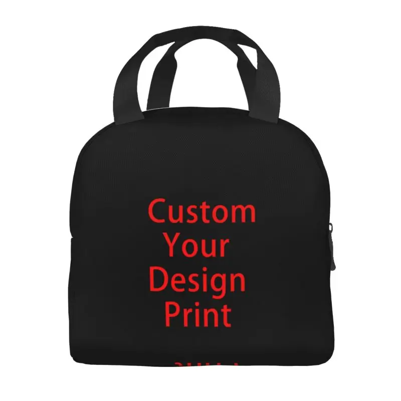 Custom Your Design Insulated Lunch Tote Bag for Women Logo Printed Portable Cooler Thermal Food Lunch Box Kids School Children