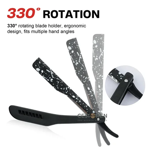 Imagen 2 del producto Nuevas maquinillas de afeitar plegables profesionales de camuflaje para hombres, herramientas de depilación para recortar barba, maquinilla de afeitar de seguridad para peluquero, soporte para cuchillos