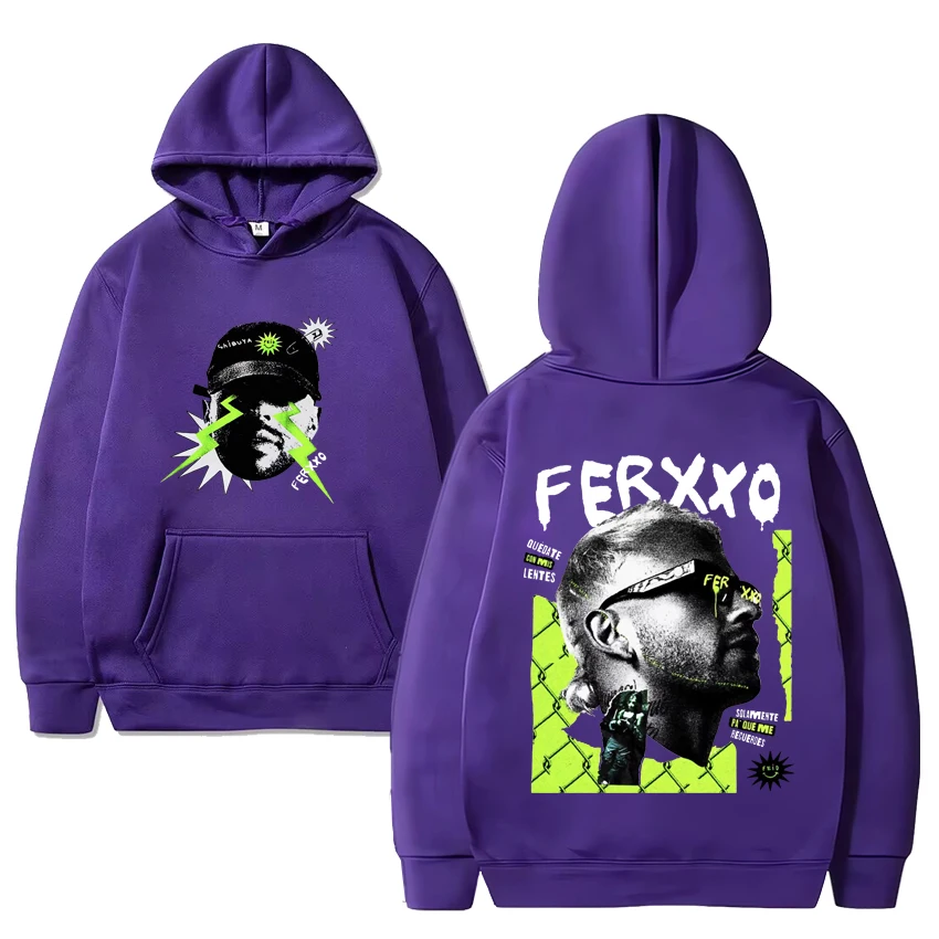 Hot Rapper Feid Ferxxo Tour Hoodie Casual Vintage Hoodie Men Women Y2k Double Sided Printed pullovers Fashion Casual Sweatshirts