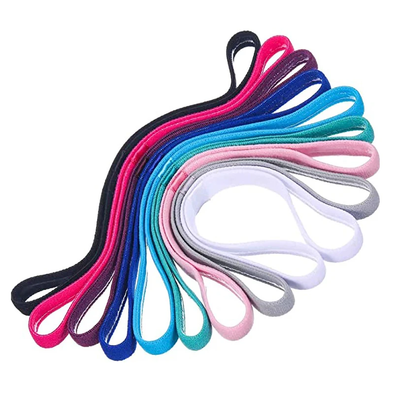 1Pcs Simple Unisex Sports Hairband Non-Slip Silicone Strip Sweat Guide Elastic Headbands Yoga Running Fitness Hair Accessories