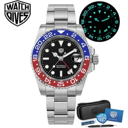 Watchdives WD16760 NH34 Sub GMT Watch Stainless Steel Sapphire Automatic Movement BGW9 Luminous 300m Waterproof Watches for men