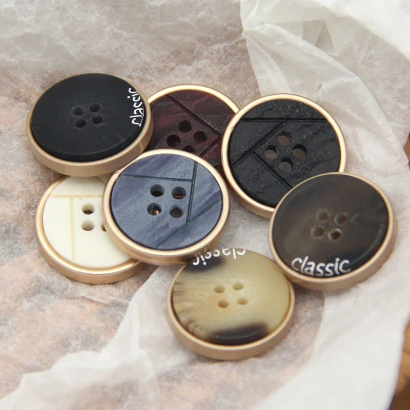 HENGC 4 Holes Round Metal Sewing Buttons For Clothing Vintage Coat Suit Garment Decorative DIY Crafts Accessories Wholesale