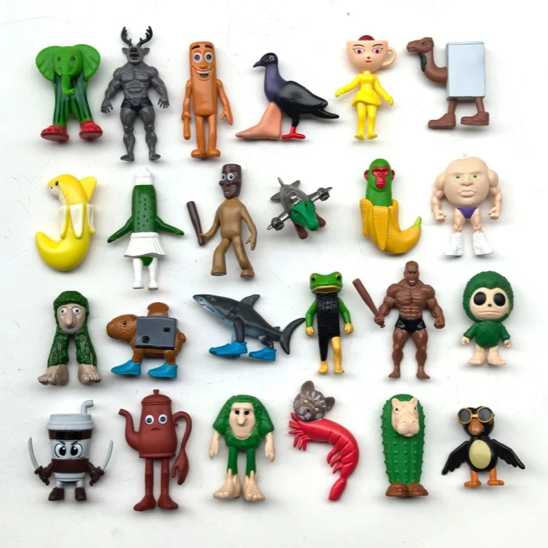 24 unids/set Tung tung Sahur Figuras modelo PVC italiano Brainrot Tun Tung Tung Sahur Figuras de acción juguetes regalos para niños