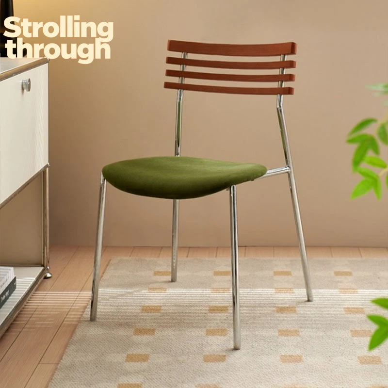 

Средневековый обеденный стул, легкий люкс, дизайнерский стул для дома, мягкий, простой, повседневный, со спинкой, табурет