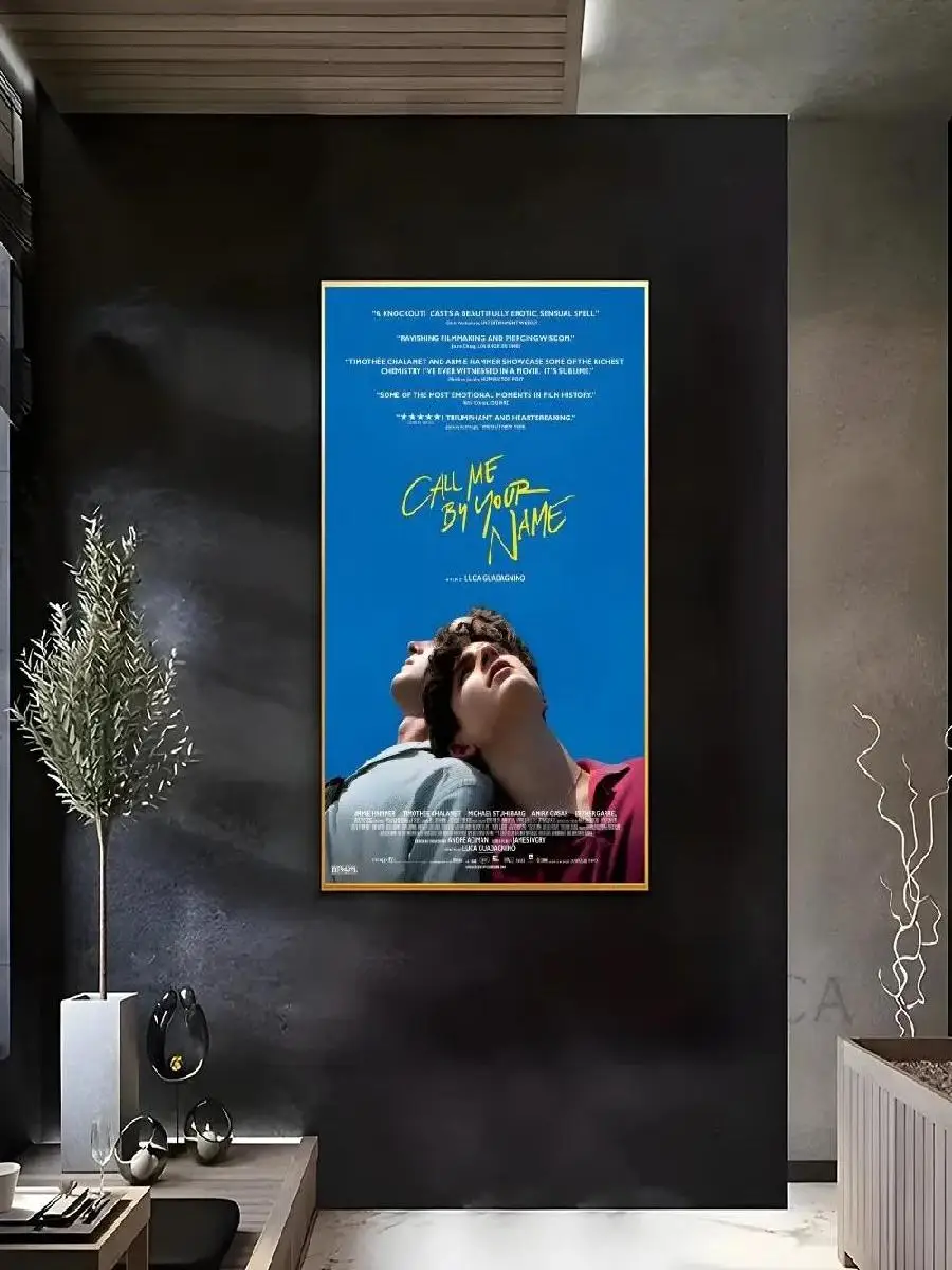 اتصل بي باسمك ملصق الفيلم المقاوم للماء لزجة جدار الفن طباعة لغرفة النوم بار ديكور المنزل الجمالي