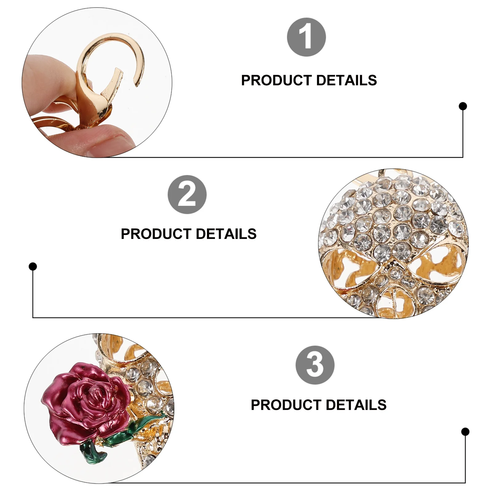 

1 Pc -encrusted Death Rose Car Key Pendant Metal Woman Bag Decor