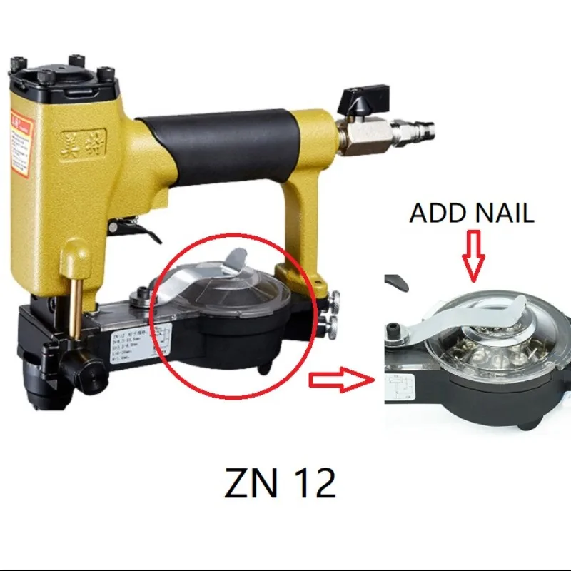 Pneumatic Pins Stapler Automatic feeding Air nailer gun Furniture wood tool for Make sofa / furniture deco  ZN-12S