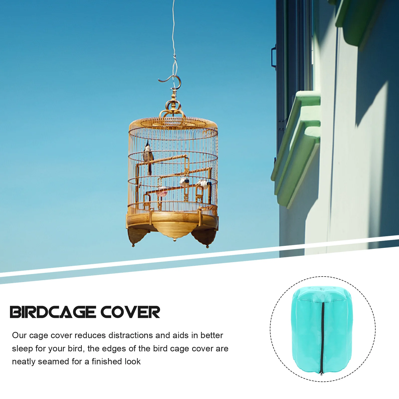 

Bird Cage Cover Heavy Duty Breathable Windproof Rainproof Light Blocking For Parrot Cage Protector Night Use Random Color