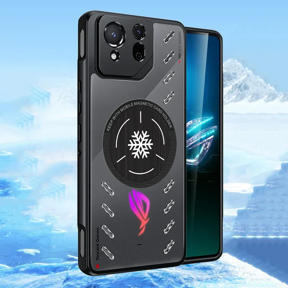 Case For Asus ROG Phone 9 8 Pro Luxury Magnetic Metal Silicone Shockproof Cover For Asus ROG Phone 7 6 Pro 6D Transparent Shell