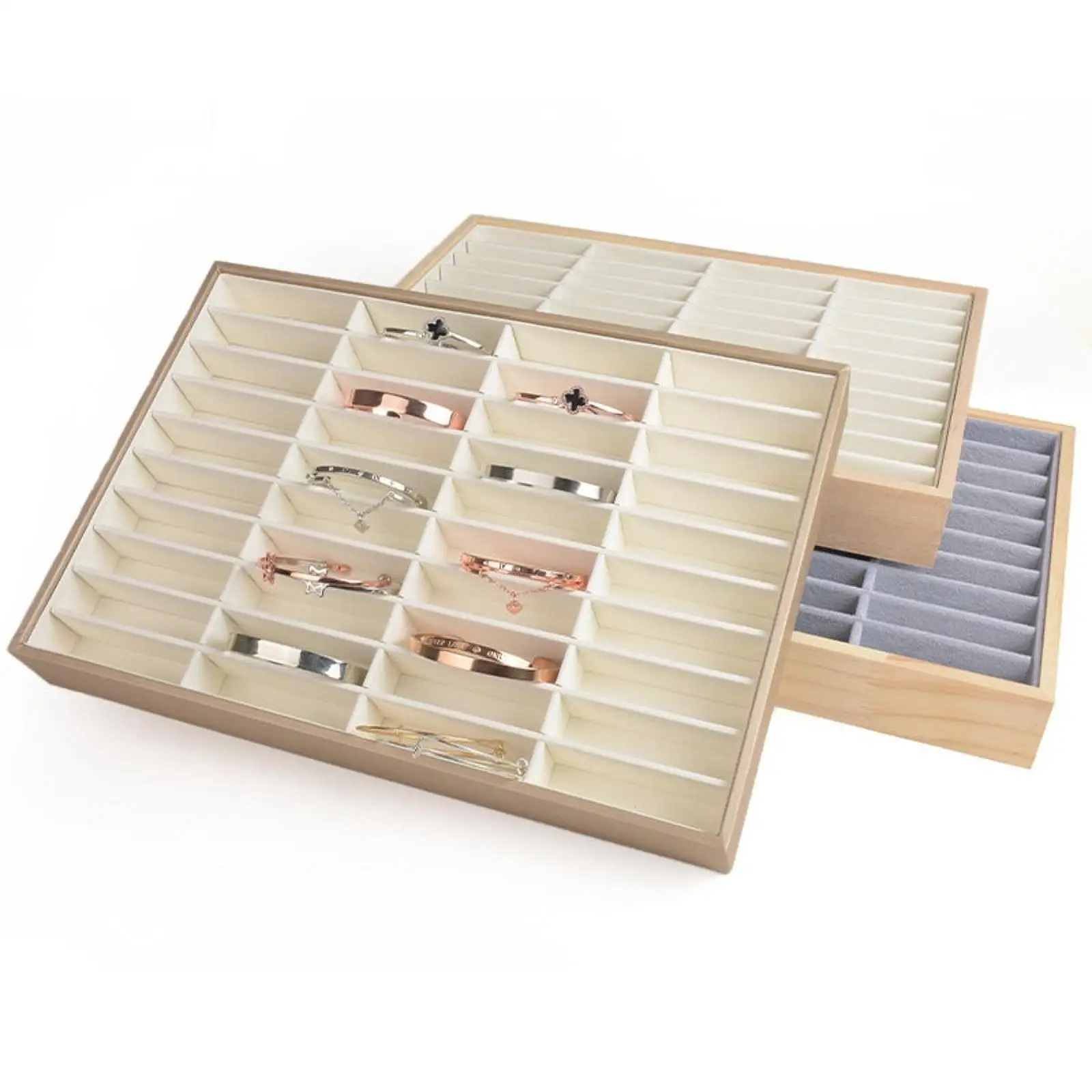 

40 Grids Jewelry Organizer Bracelet Tray Holder Women Jewelry Display Storage Showcase for Jewelry Shop Broadcast Shopping Mall