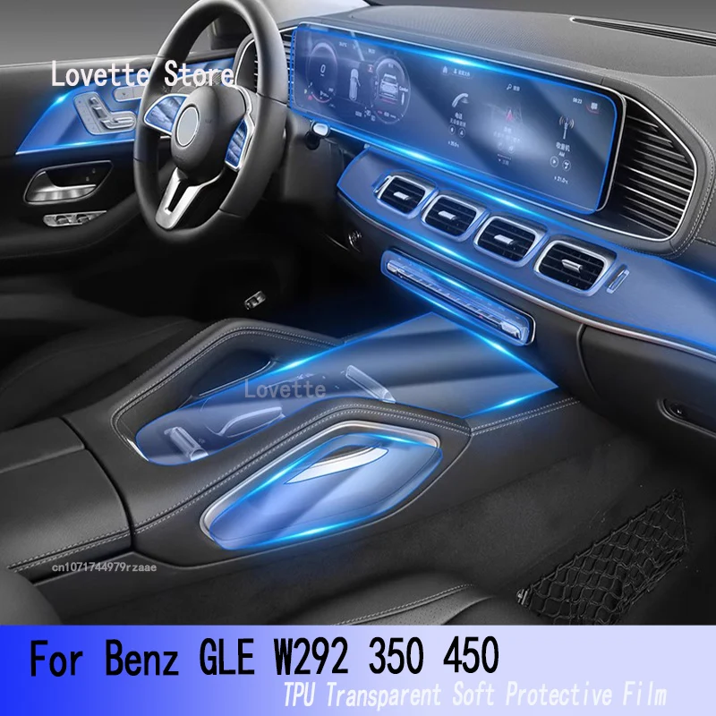 TPU Car Interior Gear Dashboard Protective Film Transparent For GLE W292 350 450（2019-20Allnew GA6(2023)Anti-scratch Accessories