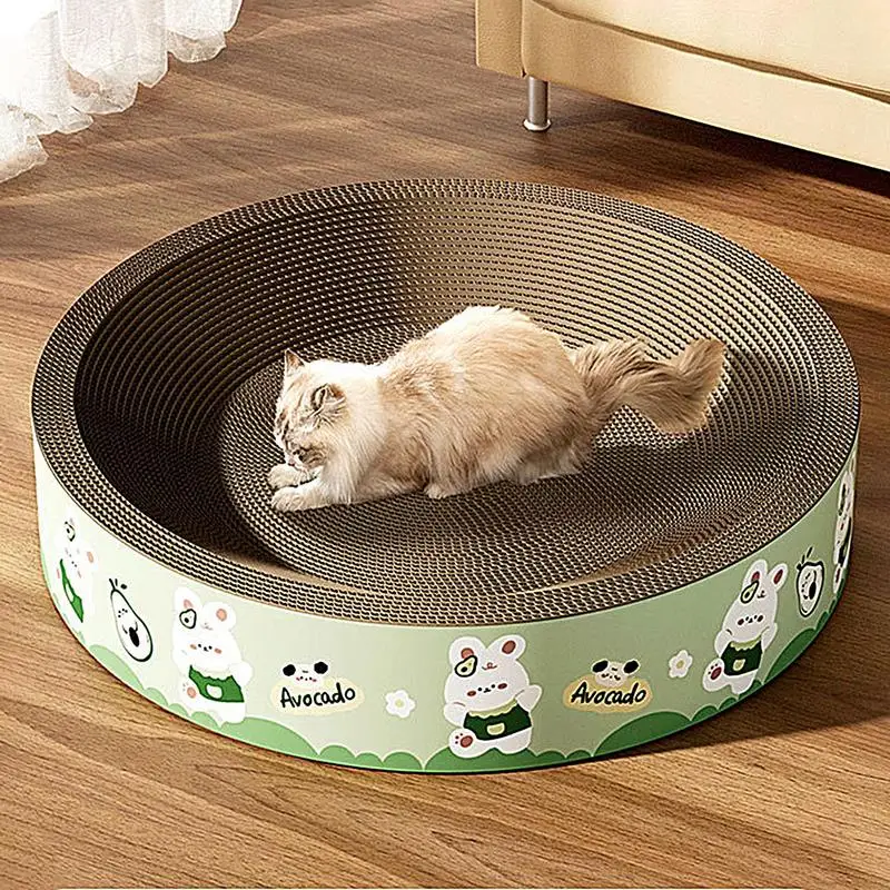 Cat Scratching Cardboard Cat Pad Board Scratcher Round Cat Scratching Lounge Bed For Small Medium Cats And Pets