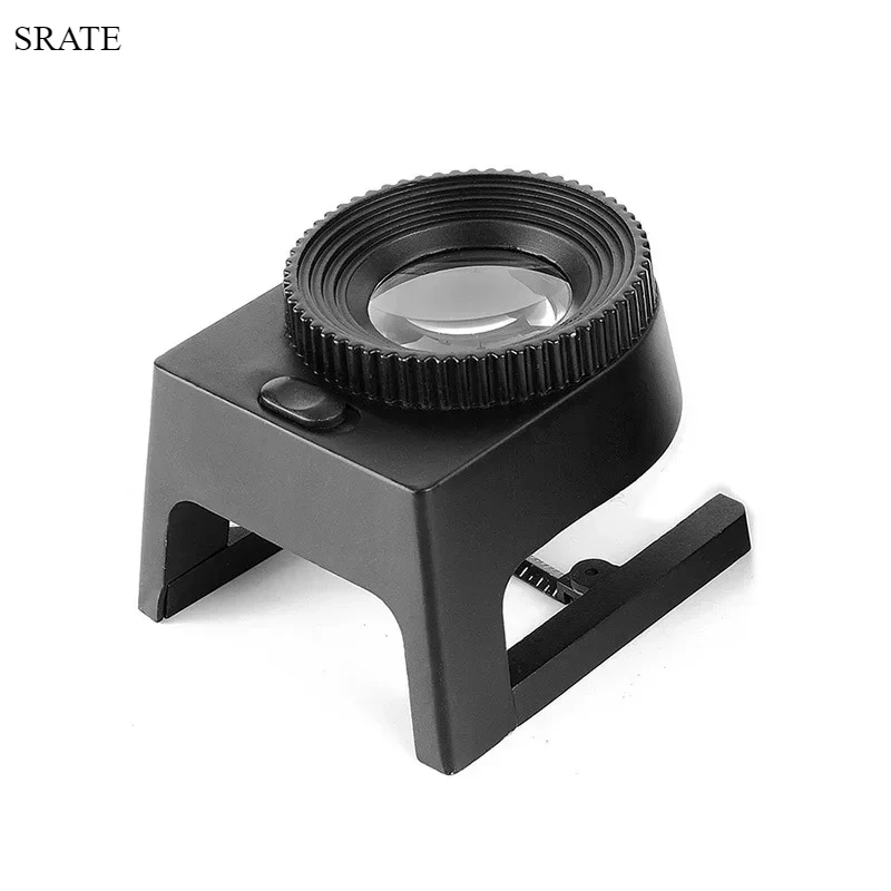 

15x Zinc Alloy Magnifying Glass Light with Scale for Measuring 3LED Folding Fabric Textile Printing Magnifier Helping Hand Loupe