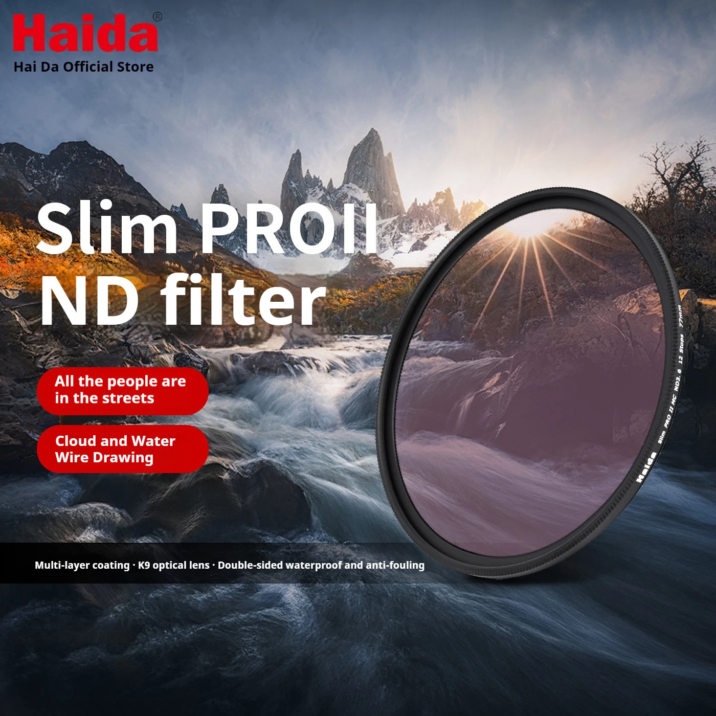 

Haida Slim PROII ND1.8 (64x) 6-Stop Neutral Density Filter Ultra-Thin Multi-Coated for Canon, Nikon, Sony, and Fujifilm Mirrorle