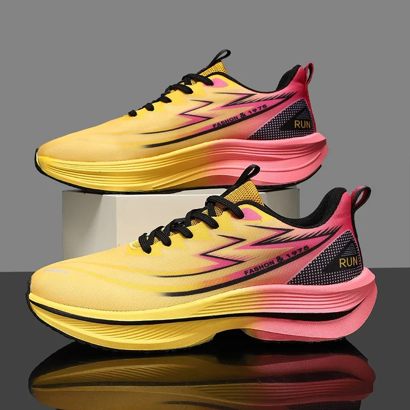 

Men Sports Running Shoes Casual Carbon Board Marathon Breathable Lightweight Women's Comfortable Athletic Nonskid Sneakers Shoes