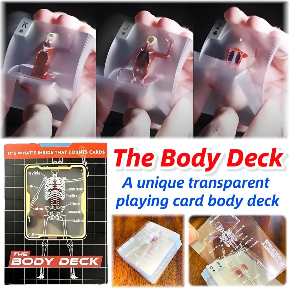 1-5pcs The Body Deck Cards Reusable 3D Image Educational Cards Multi-Purpose Human Anatomy Playing Cards for Anatomy Enthusiasts