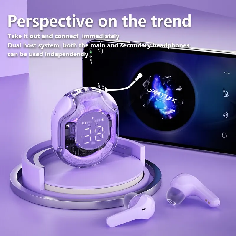 True Wireless Earbuds Bluetooth 5.0, Smart Touch Control, LED Digital Power Display, Auto Pairing, Wireless Charging Case