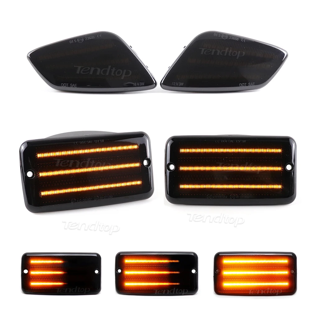 Dynamic Car Parking Led Fender Side Marker Light Bumper Amber Turn Signal Lamps White Parking Light for 1997-2006 Wrangler TJ