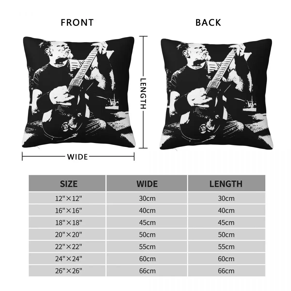 Shadow James Hetfield Pillowcase Polyester Linen Velvet Pattern Zip Decor Throw Pillow Case Car Cushion Cover