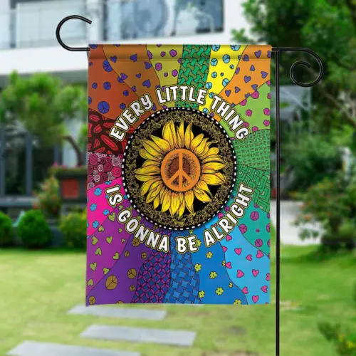 Every Little Thing Is Gonna Be Alright Hippie Peace Double-sided Flag