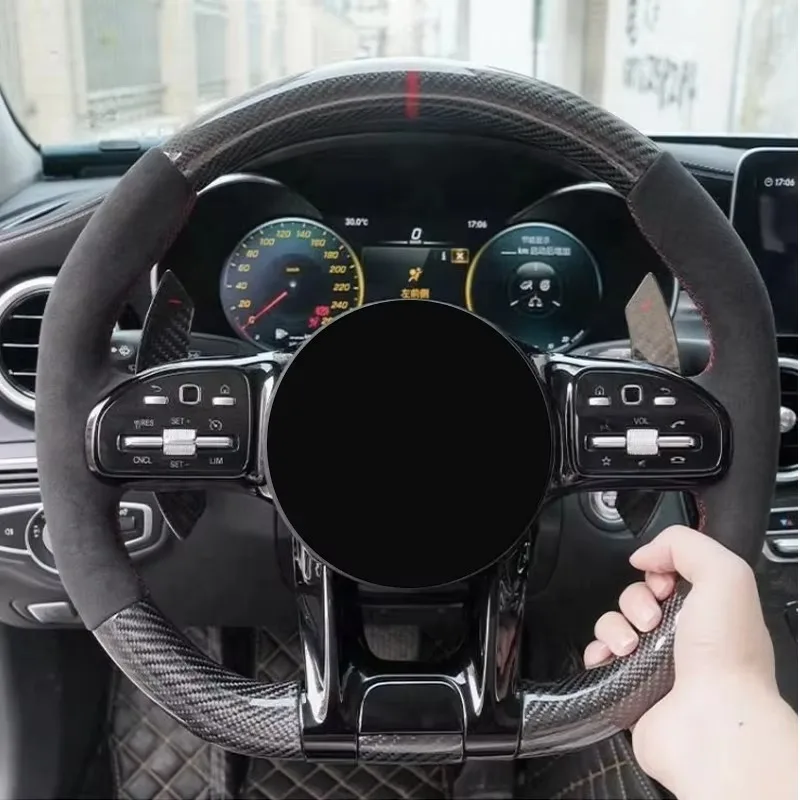 【2025】 نصف عجلة قيادة من ألياف الكانتارا لسيارة Mercedes Benz AMG GL X164 X166 GLC X253 C253 GLS X167 G Wagon W463 G63