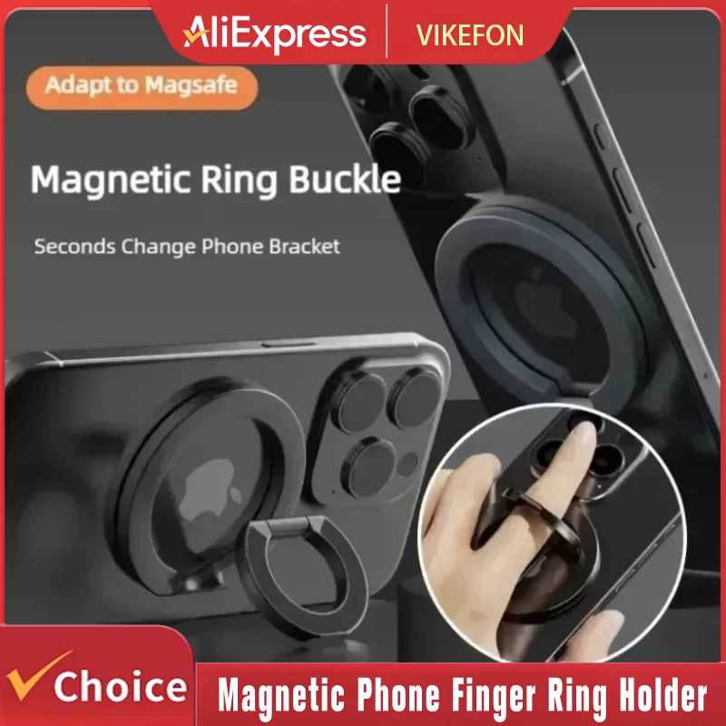 

Foldable Magnetic Phone Finger Ring Holder Double-sided Phone Stand Desktop Stand For Magsafe iPhone 17/16/15/14/13/12 Pro Max