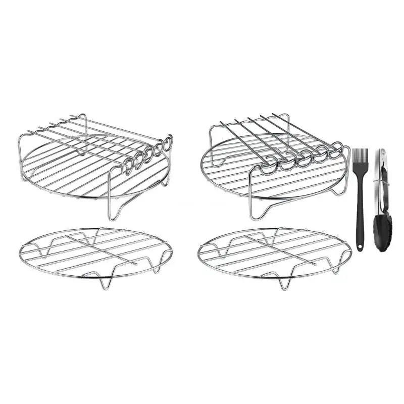 Suporte para grelha churrasco, fritadeira a ar, aço inoxidável, para forno, rack antiaderente