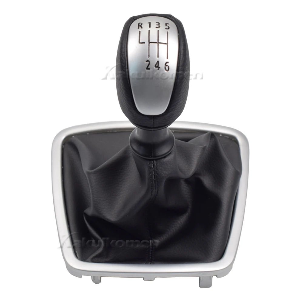 For Renault/Laguna MK3 2007-2014 PU 6 Speed Manual Gear Shift KnobLeather Lever Shifter Hand Ball 2008 2009 2010 2011 2012 2013