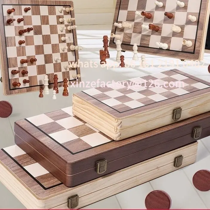 

Customizable Solid Wood Magnetic Portable High-end Chessboard Game Set Folding Chess Pieces Chess Set Home Decor Desk