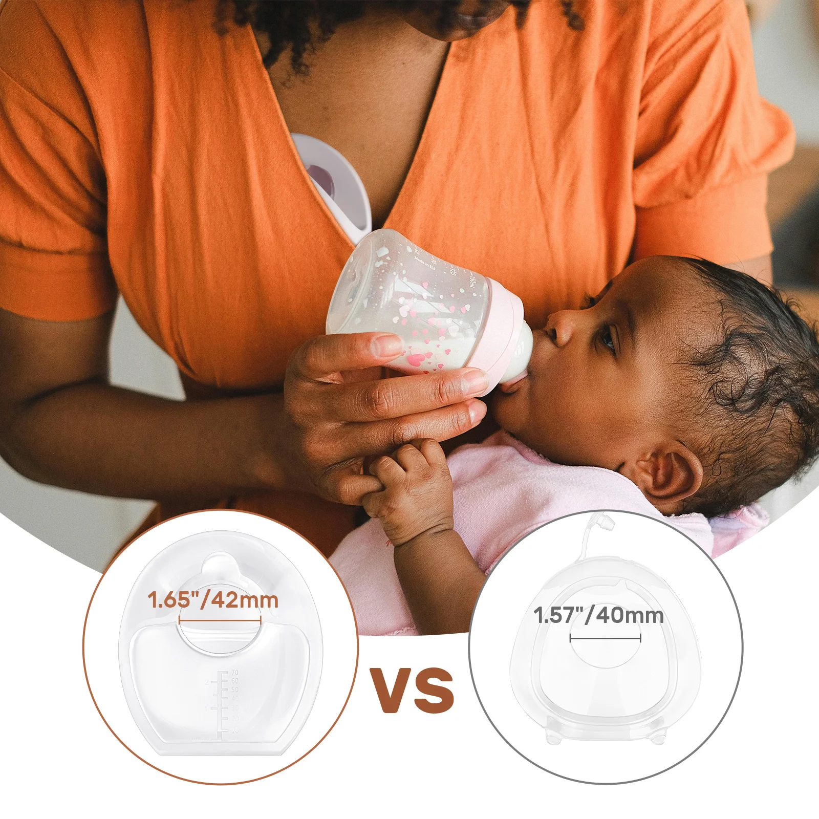 NCVI Wearable Milk Collector, Hands-Free Breastmilk Saver for Nursing Moms, BPA-Free, Lightweight & Reusable with No-Leak Design