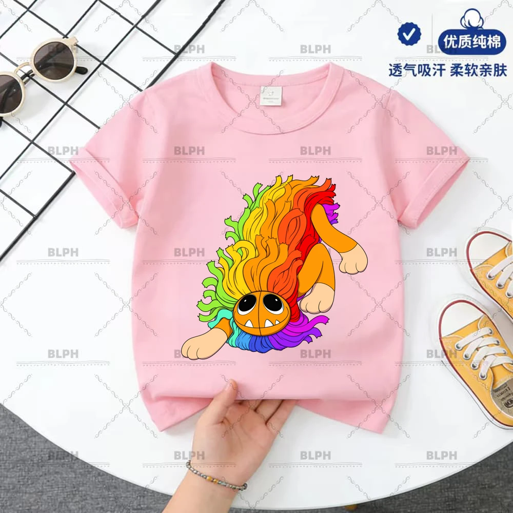 

Детская футболка Rainbow Friend из 100% хлопка с персонажами мультфильмов, футболка с персонажами игр, для детей от 2 до 14 лет, для мальчиков и девочек, подарок для фанатов Poppy Playtime