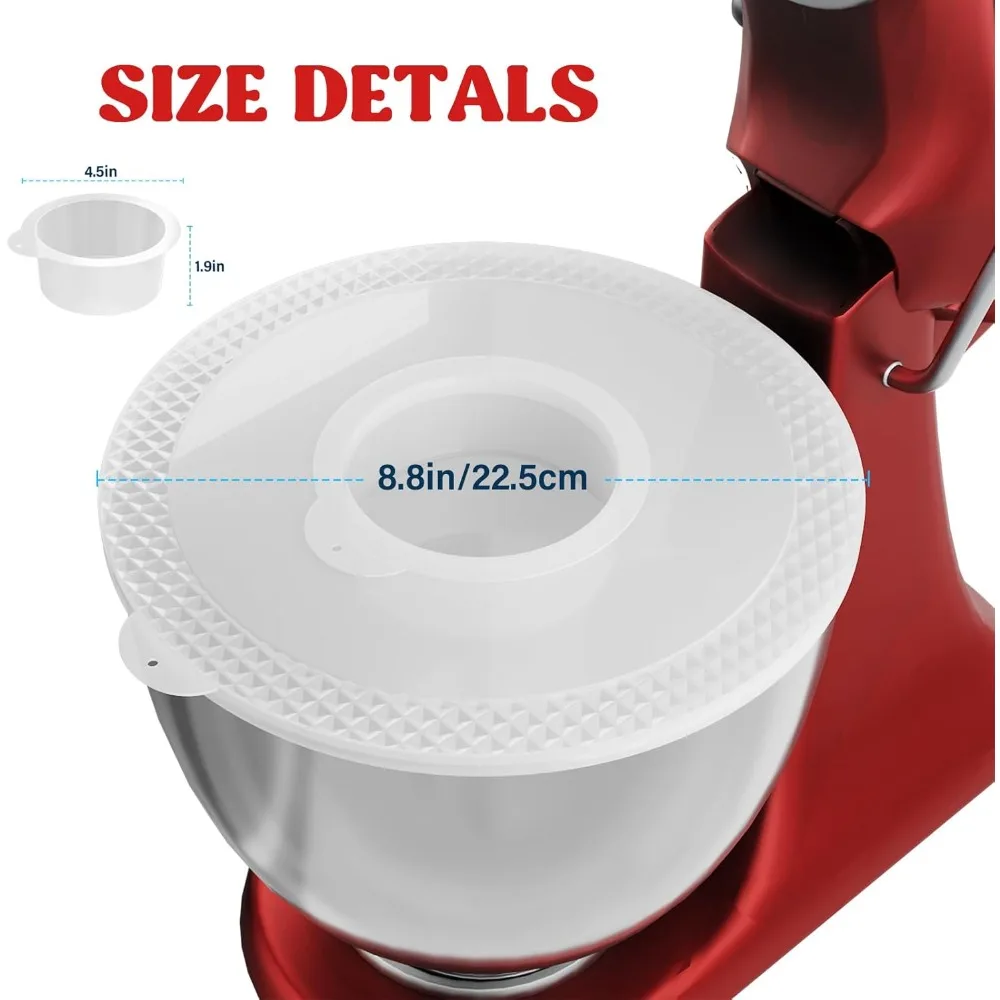

2 PCS 4.5-5 Qt Mixer Bowl Cover Bowl Lid for KitchenAid Tilt-Head Stand Mixers